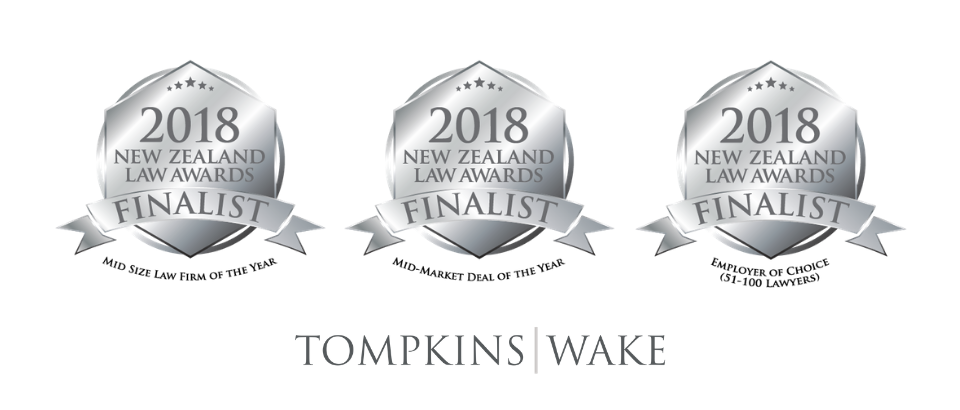 Tompkins Wake triple finalist in the 2018 New Zealand Law Awards